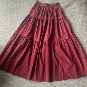 Staud burgundy maxi skirt